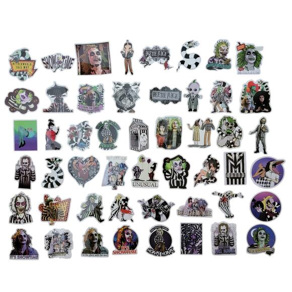 Beetlejuice Stickers‎ Lot 50 Retro 80s Collectible Stocking Stuffer Lydia Deetz - Picture 1 of 10